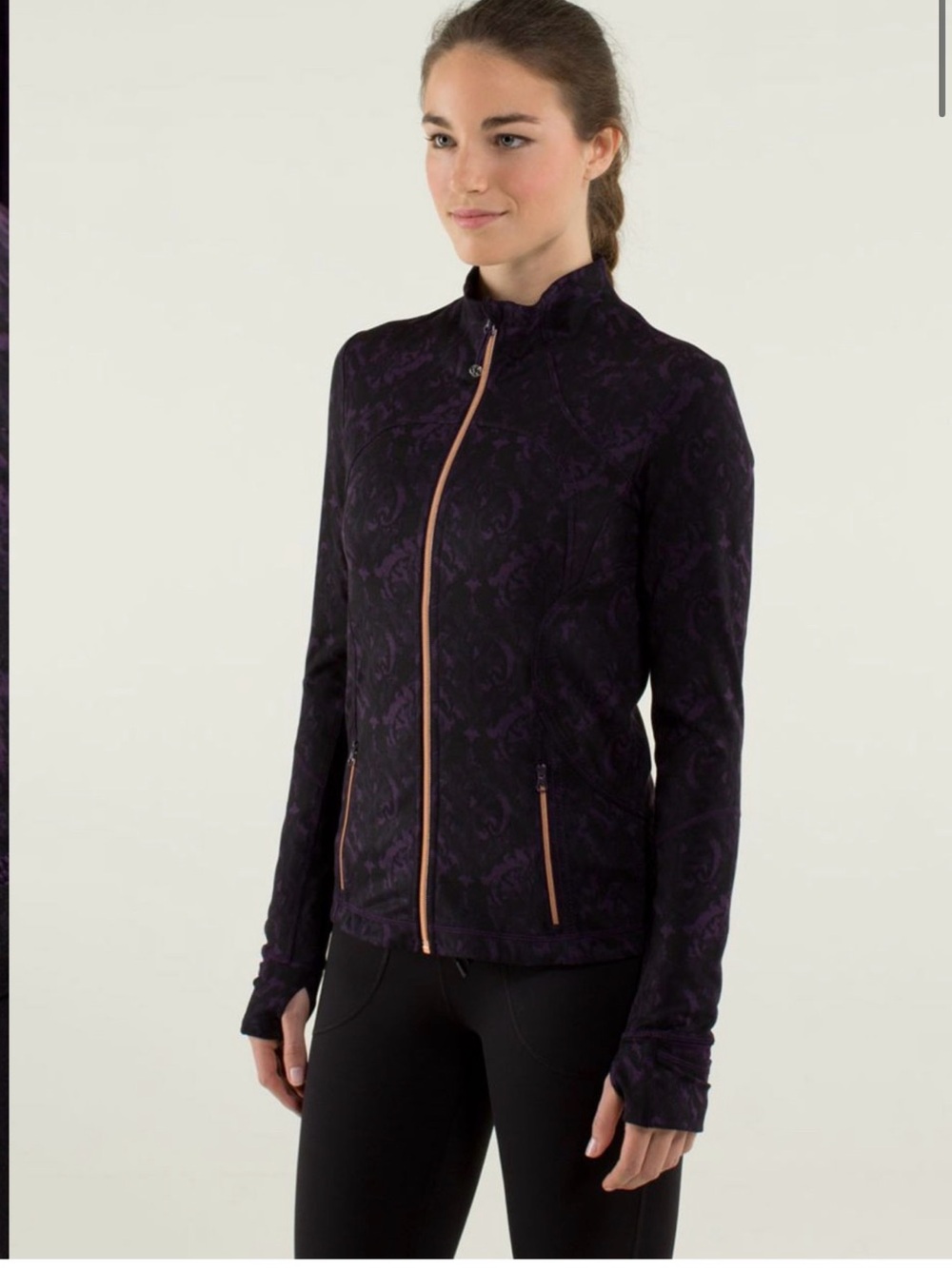 Lululemon Forme Jacket II Beautiful Baroque Deep Zinfandel pattern size 4